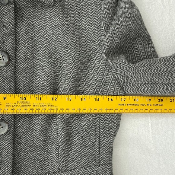 Banana Republic Gray Wool Blend Herringbone Long Sleeve Blazer Jacket Women's 6 - Picture 8 of 12
